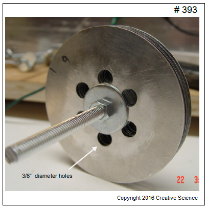 Photo of the inside disks od a Tesla Turbine motor