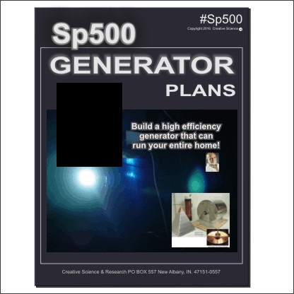 Picture of front cover of SP500 generator plans